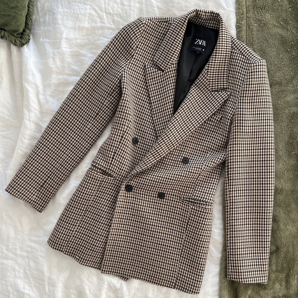 Zara houndstooth blazer